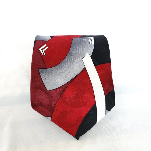 Alexander Lloyd Men's Necktie 100% Silk Multicolor Geometric Design USA 62x4 - Picture 9 of 9